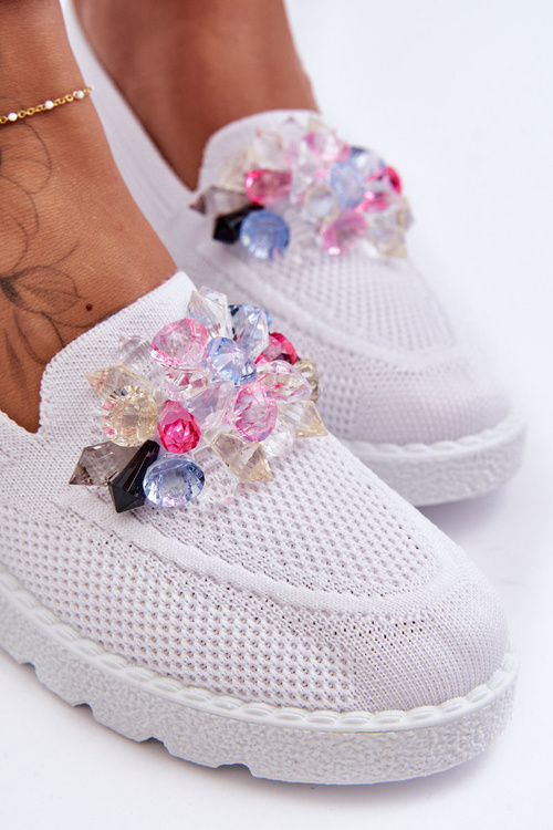 Жіночі тенісні кросівки сліпони з орнаментом Білий Taylor