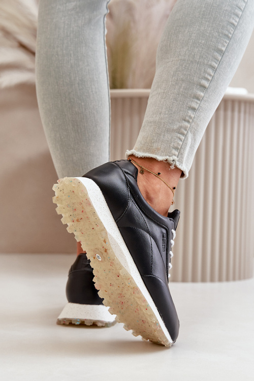 Жіночі кросівки Спортивне взуття з еко шкіри Big Star OO274024 Hi-Poly System Black