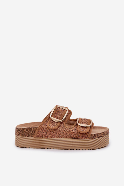 Сандалі З Плетенням І Пряжками На Масивній Платформі Camel Aralissea