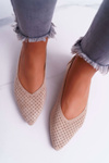 Жіночі балетки Lu Boo ажурні бежеві десертні