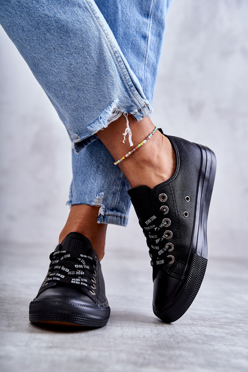 Жіночі шкіряні кросівки Big Star KK274106 Чорні