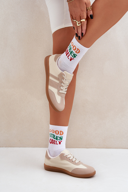 Низькі Жіночі Кросівки З Еко Шкіри Бежеві Nonalorin