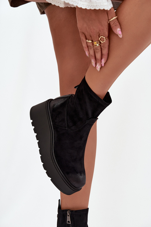 Жіночі чоботи на платформі Vinceza 58596 Чорні