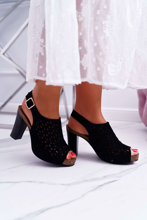 Жіночі босоніжки на шпильці Sergio Leone SK850 Black Farmona