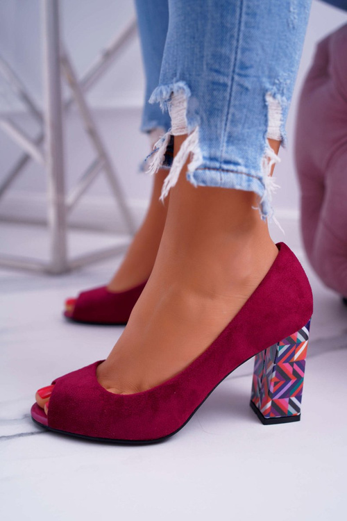 Жіночі туфлі Sergio Leone з відкритим носком PB133 Фуксія