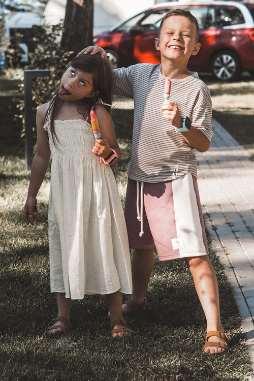 Дитячі босоніжки на корковій платформі із застібкою на липучці Camel Rorria