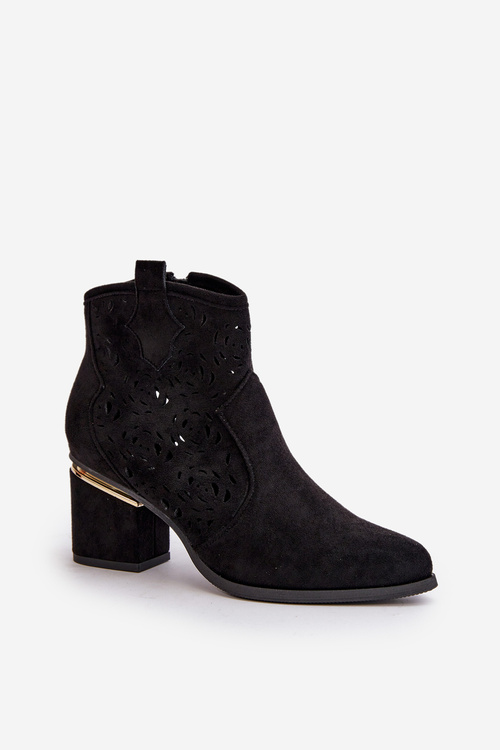 Ковбойські черевики зі шнурівкою та шпилькою Чорні Vosilara