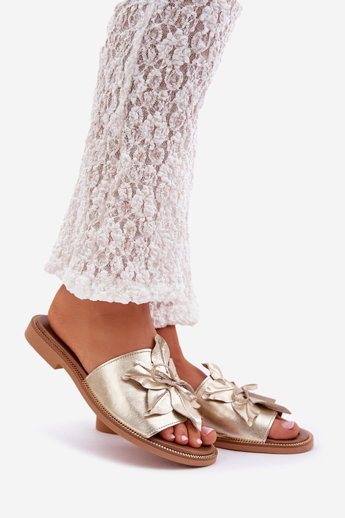 Сандалі З Декором Природна Шкіра Zazoo 3667 Золоті