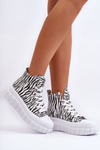 Жіночі високі кросівки з зеброю, білі Florensi
