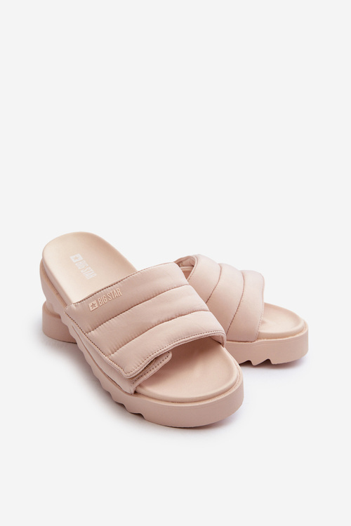 Жіночі шльопанці на платформі Big Star NN274773 Бежеві