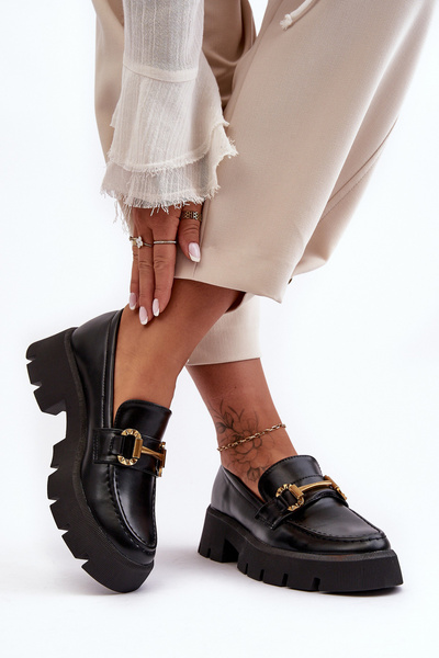 Жіночі лофери з прикрасами Black Peuria