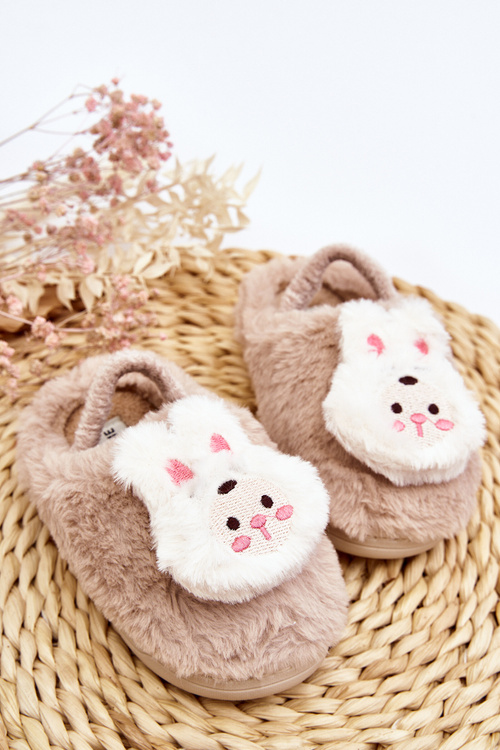 Дитячі хутряні тапочки Зайчик Бежеві Dicera