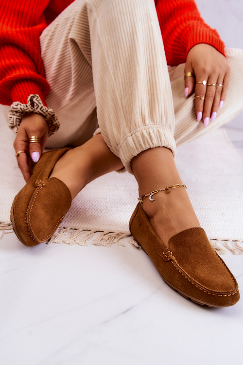 Жіночі замшеві лофери Big Star JJ274660 Camel