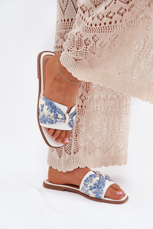 Жіночі Плоскі Сандалі З Бантиком Білі Avenza