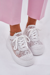 Жіночі Кросівки На Платформі З В'язаної Верхньою Частиною Білі Mirietto