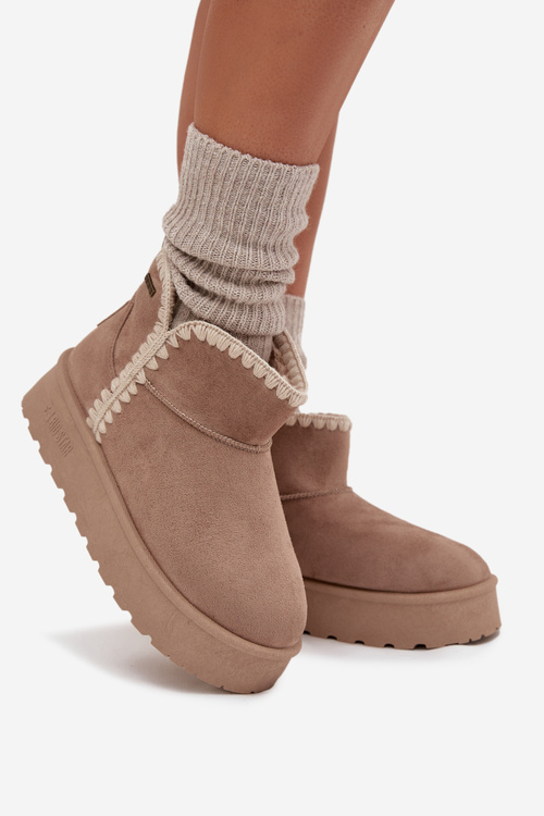 Жіночі Снігоступи На Платформі З Швами Big Star SS274129 Бежеві