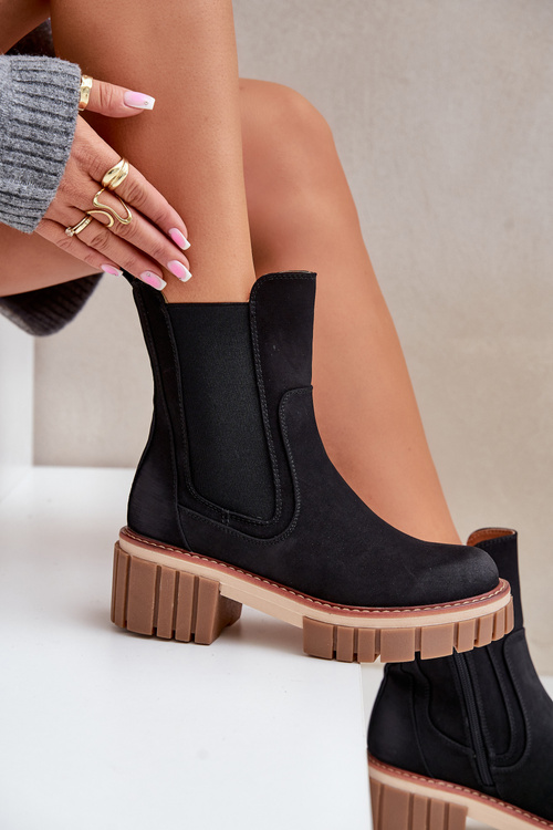 Ботильйони з утепленими блискавками чорного кольору Linneviae