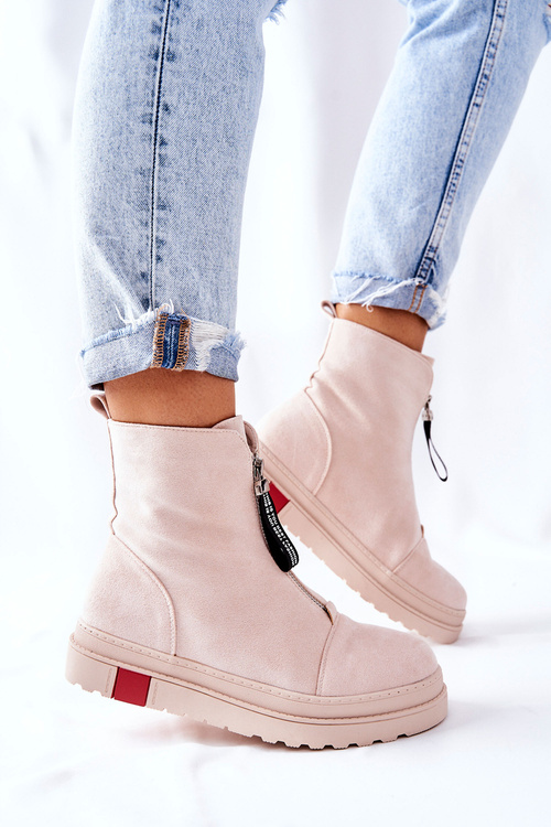 Чоботи жіночі на платформі бежеві Charlee