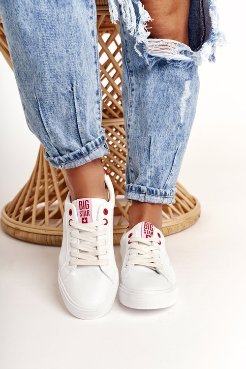 Жіночі шкіряні кросівки BIG STAR BB274210 White Red