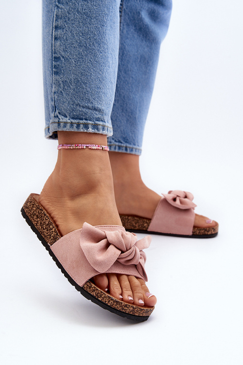 Жіночі рожеві тапочки з бантом Ezephira