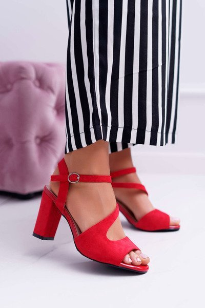 Жіночі босоніжки на шпильці Sergio Leone SK868 Suede Red Mersi