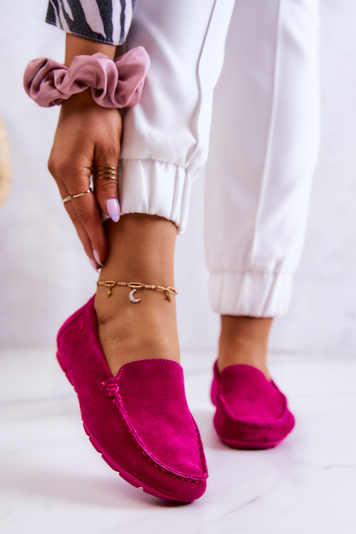 Жіночі замшеві лофери Big Star JJ274656 Фуксія