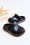 Дитячі світлі тапочки Crocs з декором Black Bertis 