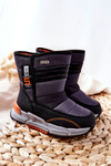 Дитячі утеплювальні високі чоботи чорного кольору