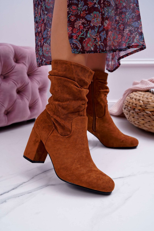 Жіночі чоботи на шпильці Camel Suede Endless