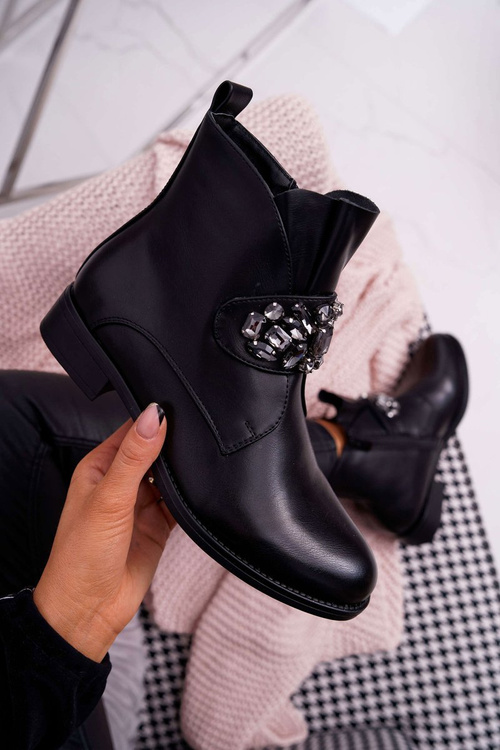 Жіночі чоботи Fleece Crystals Black Somingo