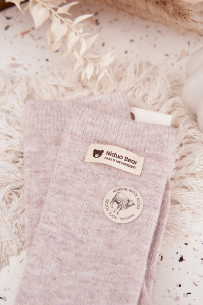 Теплі Вовняні Жіночі Шкарпетки З Нашивкою Бежеві