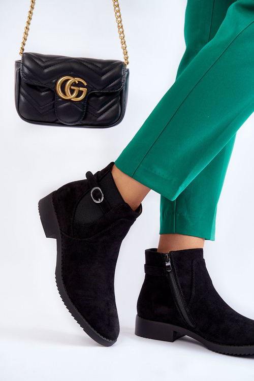 Жіночі теплі черевики замшеві Jodhpur Black Janette