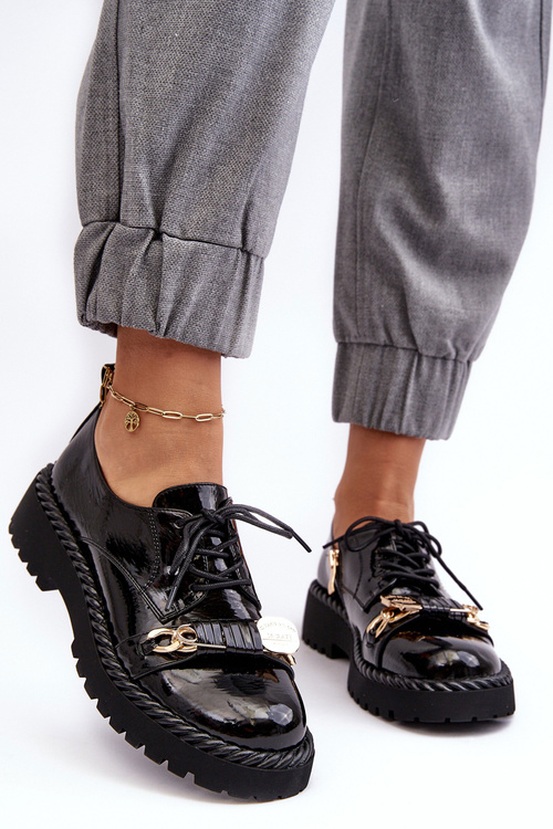 Жіночі лаковані лофери D&A MR870-81 Чорні