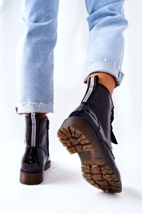 Лаковані утеплені чоботи Black Lomess