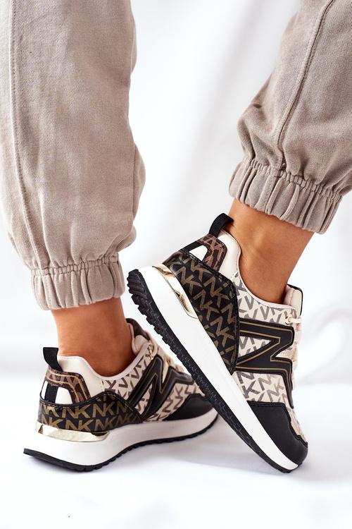 Жіноче спортивне взуття Кросівки бежево-чорні завжди