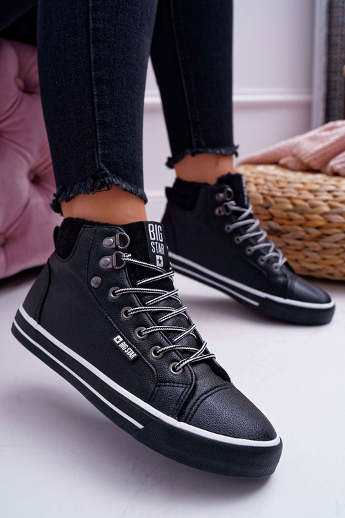 Жіночі високі кросівки Big Star чорні утеплені EE274410