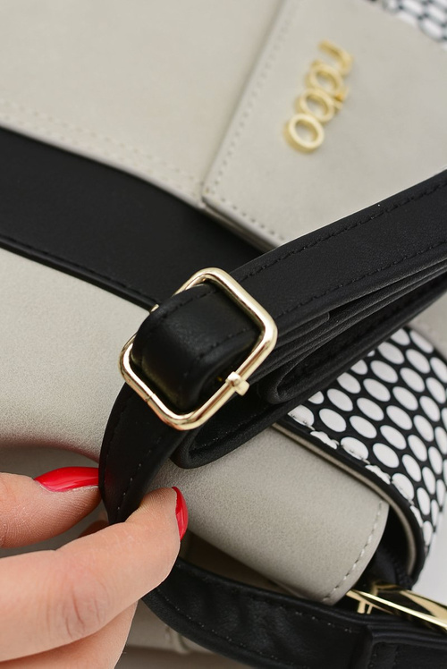 Жіноча середнього розміру класична чорно-сіра сумочка Nobo