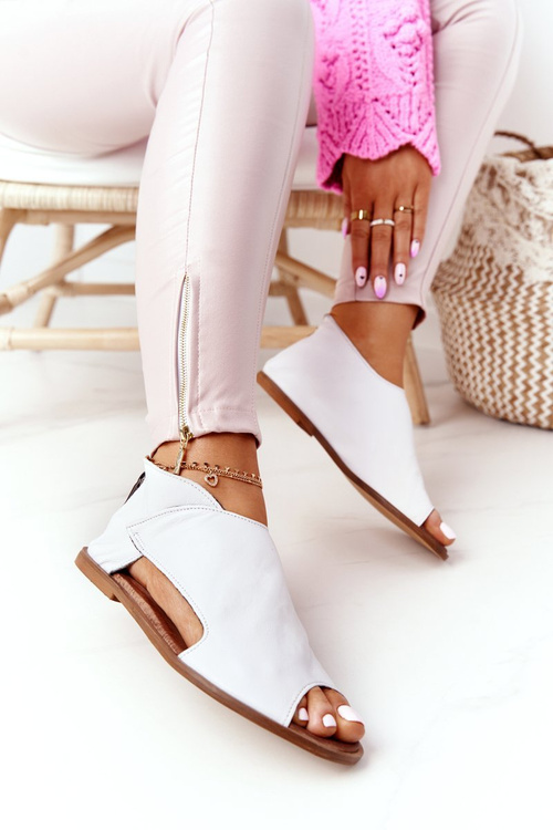 Жіночі шкіряні босоніжки Nicole 2622 Білі