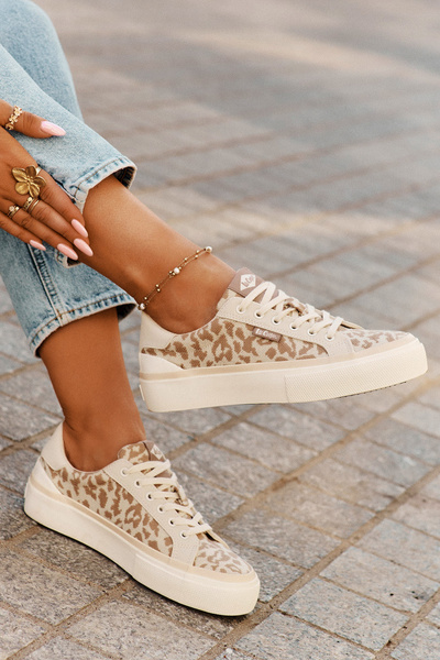 Низькі Жіночі Кросівки Леопардовий Принт Lee Cooper LCW-25-02-3330L Бежеві