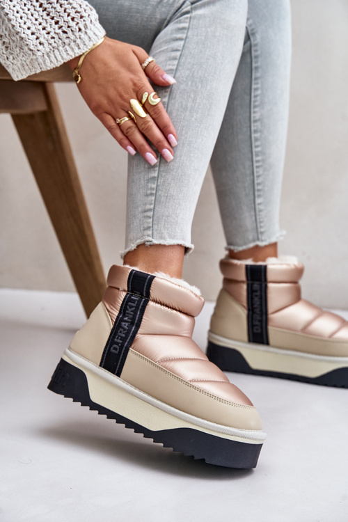 Снігові черевики на товстій підошві D.Franklin Бежеві DFSH371010