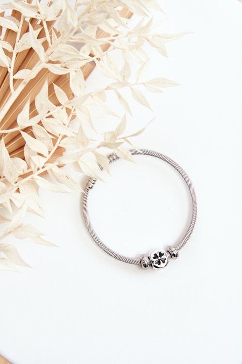 Жіночий браслет зі сталевими підвесками зі сріблом конюшини