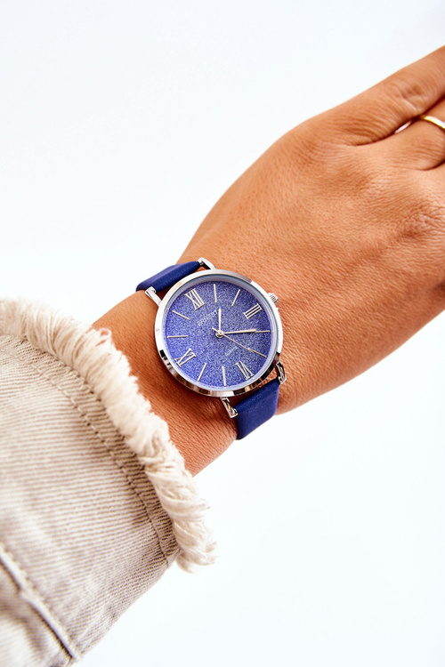 Годинник на шкіряному ремінці без нікелю ERNEST Dark Blue