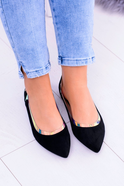 Чорні прозорі голографічні балерини Lison Spike Lu Boo