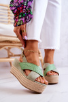 Жіночі босоніжки на платформі зелені Emmalee