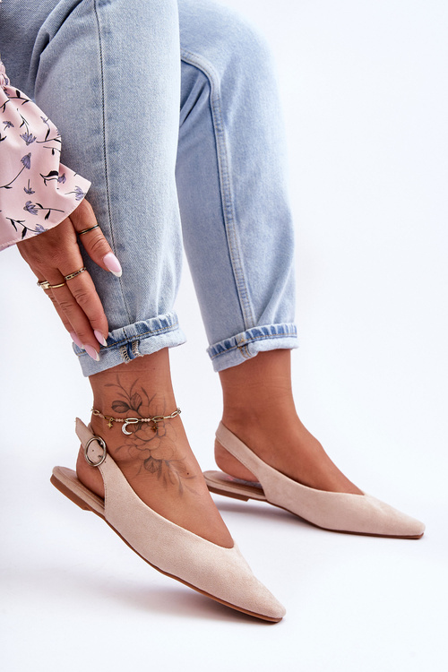 Жіночі замшеві балетки бежеві Kenra