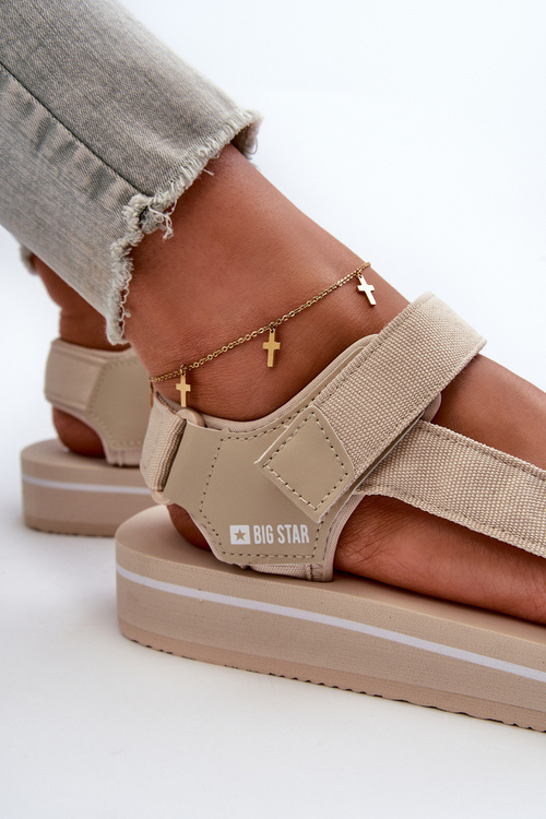Жіночі босоніжки на платформі Big Star NN274A535 бежевого кольору