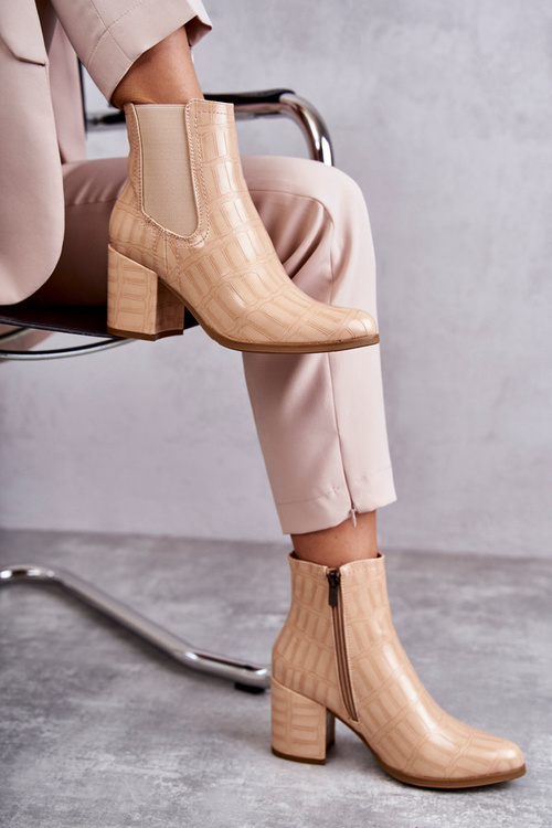 Зміїні шкіряні черевики La.Fi 260038BE-XC Бежеві