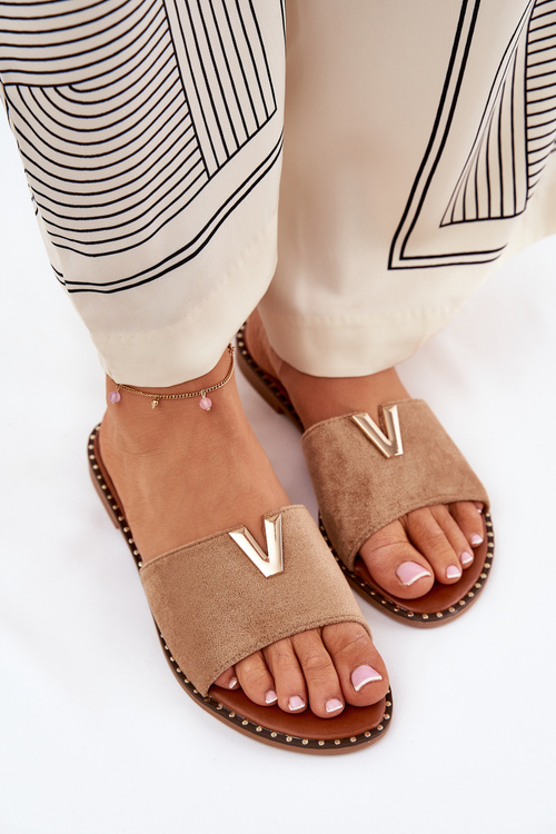 Жіночі Сандалі На Плоскому Каблуці З Декоративними Деталями Хакі Саліна