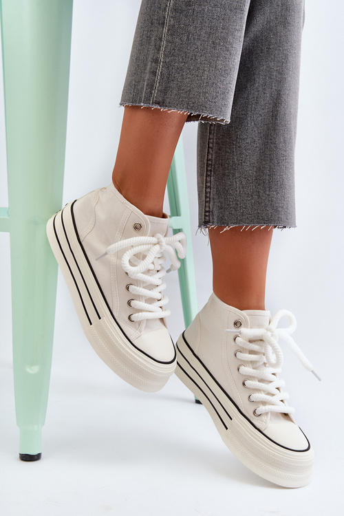 Жіночі кросівки на платформі білі Aineri