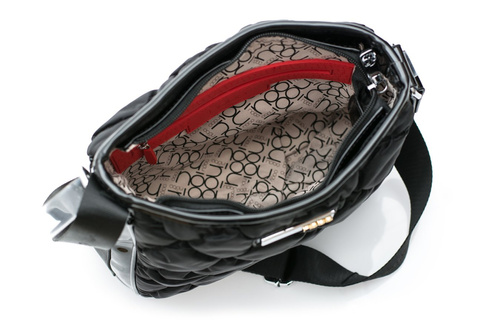 Стьобана чорна сумочка Letterman Nobo